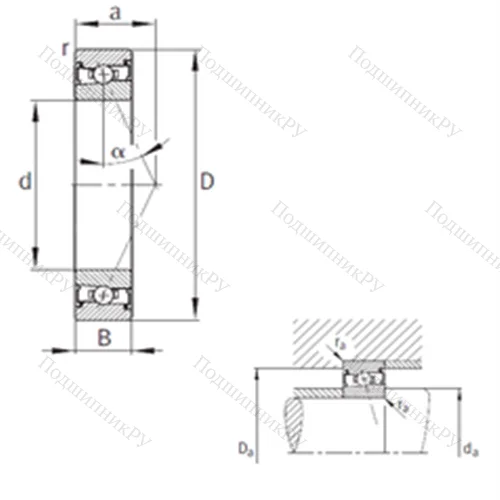 Подшипник шариковый радиально-упорный HSS 71921-E-T-P 4S
