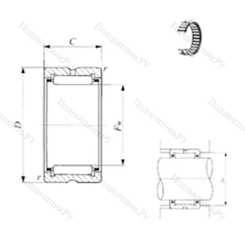 Подшипник игольчатый радиальный TAF 708535