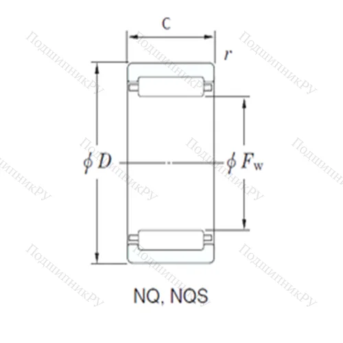 Подшипник игольчатый радиальный NQ 18/20
