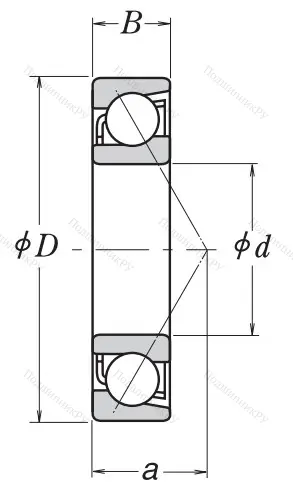 Однорядный шариковый подшипник 7306 BEAT 7