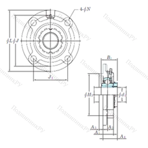 Подшипниковый узел шариковый радиальный UKFCX 13