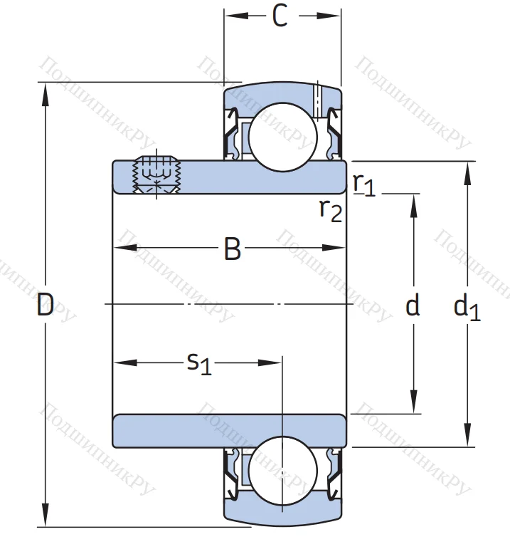 Корпусный подшипник YAT 204