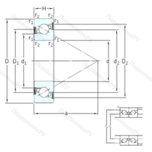 Подшипник шариковый упорно-радиальный BSA 306 CG-2RZ от производителя  SKF