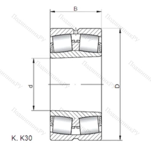 Подшипник роликовый радиальный самоцентрирующийся 24026 K 30W 33 от производителя  ISO