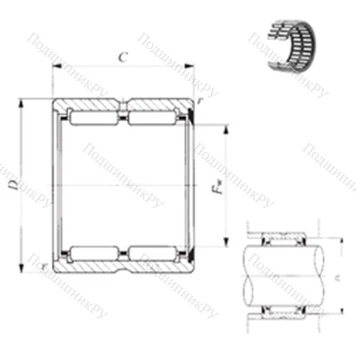 Подшипник игольчатый радиальный RNA 6909U