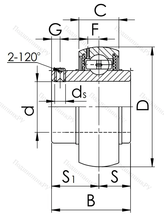 Корпусный подшипник UC 204
