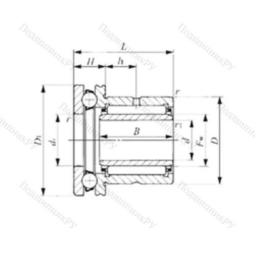 Подшипник комбинированный NAXI 3030 от производителя  IKO Подшипник комбинированный NAXI 3030 от производителя  IKO