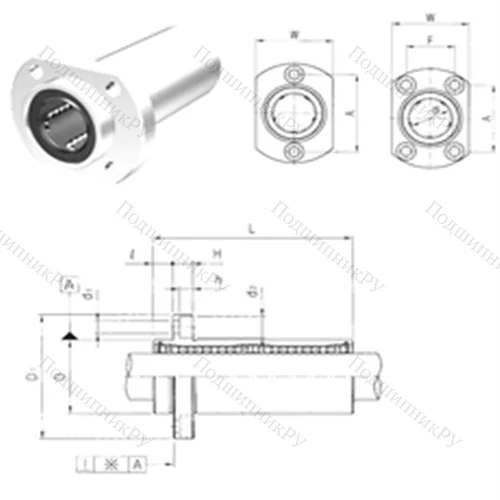 Подшипник шариковый линейный LMHP 10L