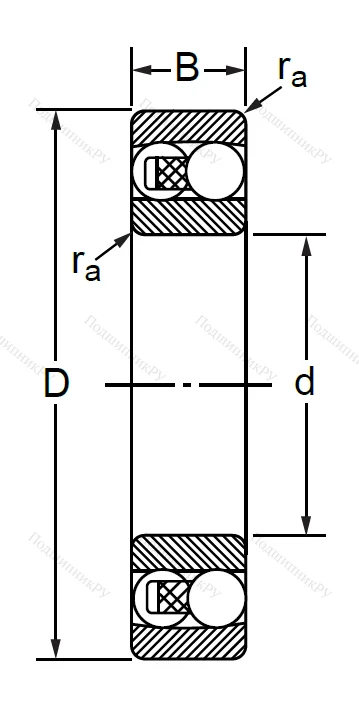 Двухрядный шариковый подшипник 1506 2RS E (2206 2RSTN) в Орле