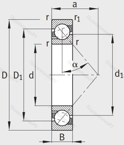 Однорядный шариковый подшипник 7308 B XL TVP от производителя  FAG