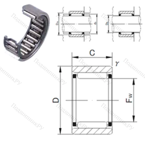 Подшипник игольчатый радиальный RNAF 182613
