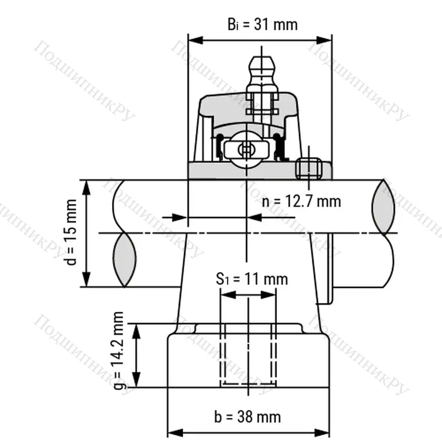 Подшипниковый узел SSUCPPL 202 - Вал: 15 мм