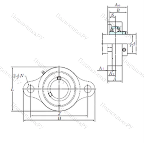 Подшипниковый узел шариковый радиальный UCSFL 209H 1S 6