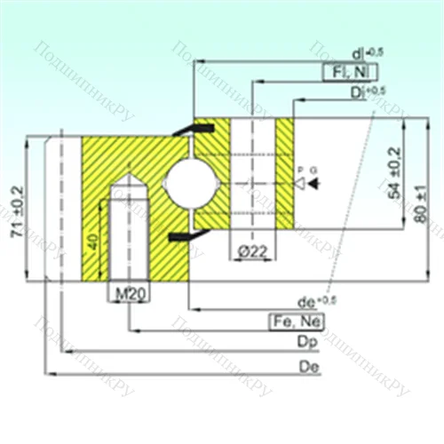 Подшипник шариковый опорно-поворотный EB 1.25.1255.200-1STPN