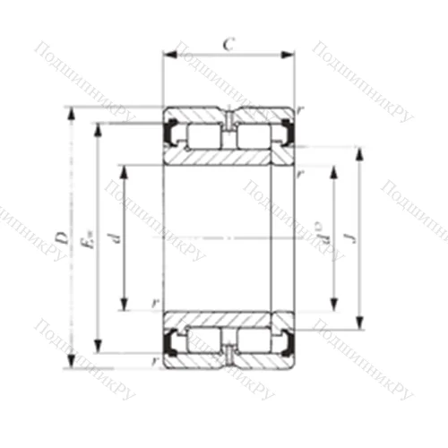 Подшипник роликовый радиальный NAG 4912UU