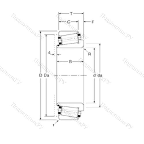 Подшипник роликовый радиально-упорный 111044X/111093X от производителя  Gamet