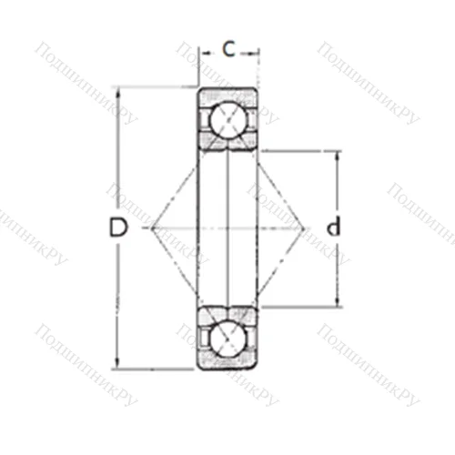 Подшипник шариковый радиально-упорный с четырёхточечным QJ 212