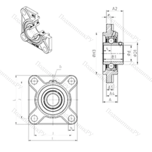Подшипниковый узел шариковый радиальный UCFS 322 от производителя  SNR Подшипниковый узел шариковый радиальный UCFS 322 от производителя  SNR