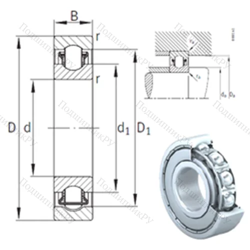 Подшипник с шариковыми роликами (ball roller) радиальный BXRE 303-2Z