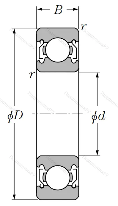 Однорядный шариковый подшипник 6218 ZZ CM