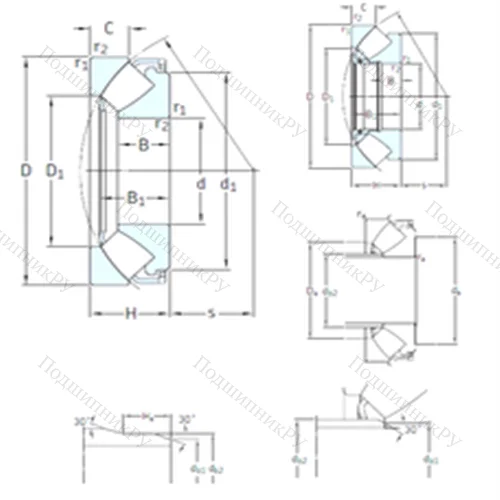 Подшипник роликовый упорно-радиальный 29236E от производителя  SKF