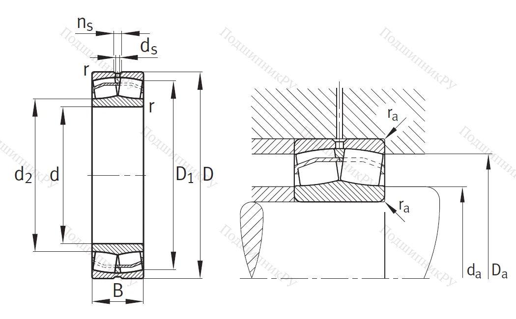 Сферический роликовый подшипник 24024 E 1