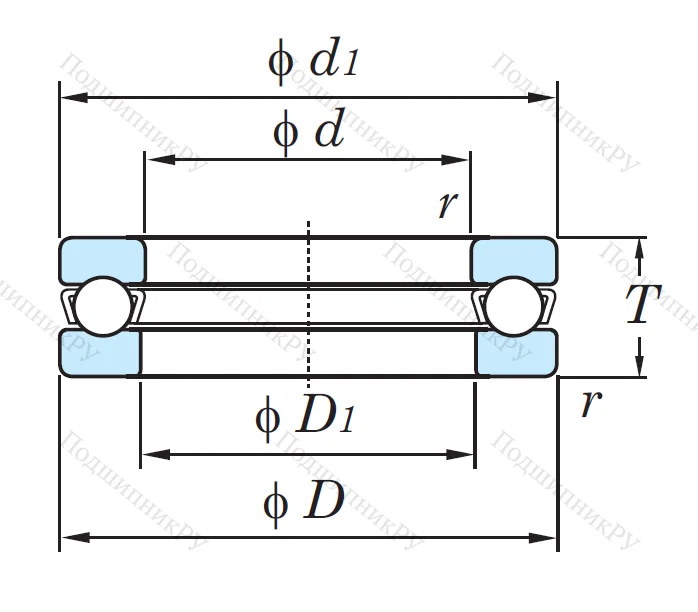 Упорный шариковый подшипник 51102