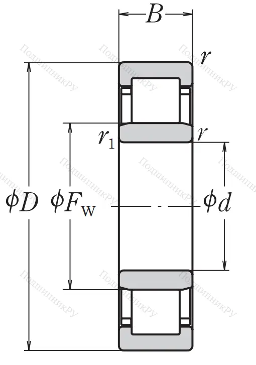 Роликовый цилиндрический подшипник NJ 215 ET