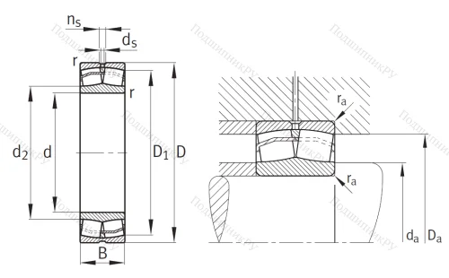 Сферический роликовый подшипник 22220 E 1 XL от производителя  FAG