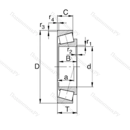 Подшипник роликовый радиально-упорный TR 9015038 от производителя  KBC Подшипник роликовый радиально-упорный TR 9015038 от производителя  KBC