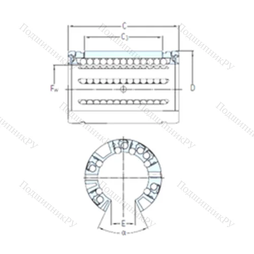 Подшипник шариковый линейный LBCT 80 A от производителя  SKF Подшипник шариковый линейный LBCT 80 A от производителя  SKF