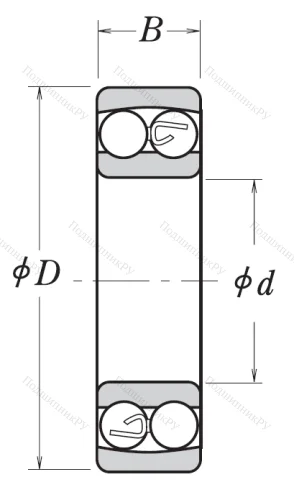 Двухрядный шариковый подшипник 1201 от производителя  NSK