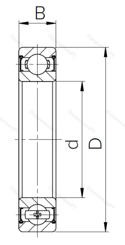 Шариковый однорядный подшипник 1000907 ZZ (61907 ZZ) в Орле
