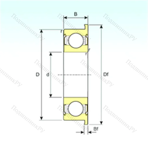 Подшипник шариковый радиальный MF 62ZZ от производителя  ISB