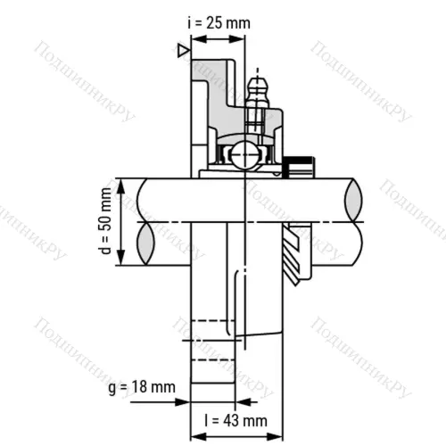 Подшипниковый узел UKF 211+H 2311 - Вал: 50 мм