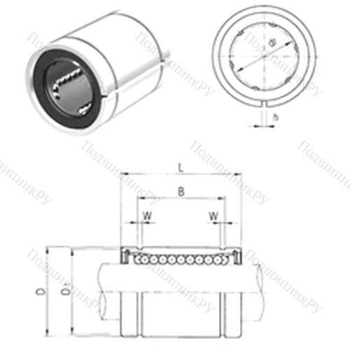 Подшипник шариковый линейный LM 8SAJ
