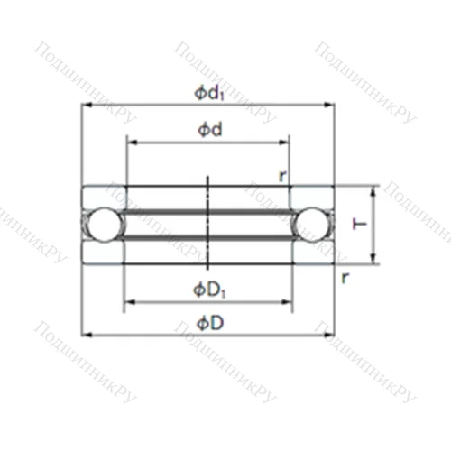 Подшипник шариковый упорный O-15