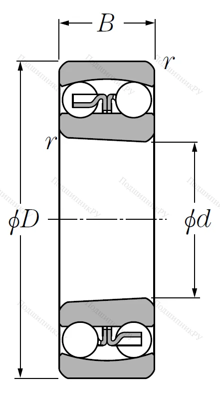 Двухрядный шариковый подшипник 2209 SK