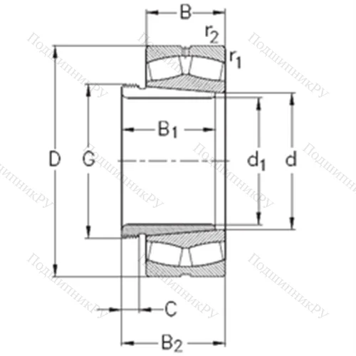 Подшипник роликовый радиальный самоцентрирующийся 24164-K 30-MB-W 33+AH 24164