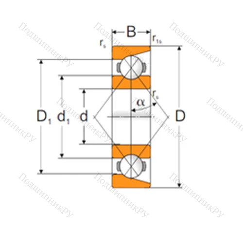 Подшипник шариковый радиально-упорный 7312AM