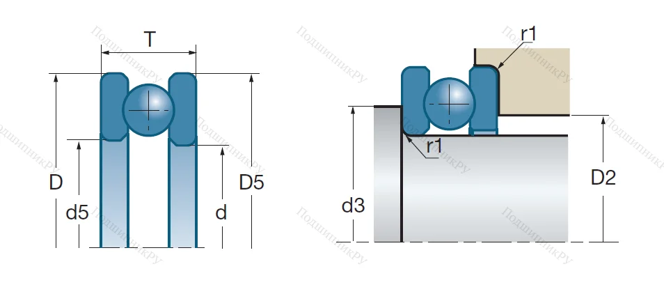 Упорный шариковый подшипник 51107