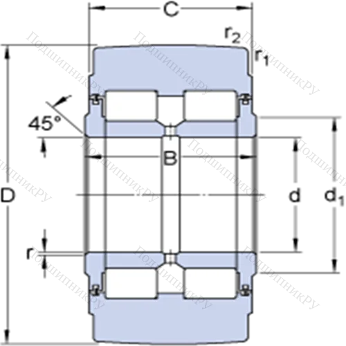Опорные ролики на основе роликоподшипников с фланцевыми кольцами NNTR 50x130x65.2ZL от производителя  SKF Опорные ролики на основе роликоподшипников с фланцевыми кольцами NNTR 50x130x65.2ZL от производителя  SKF