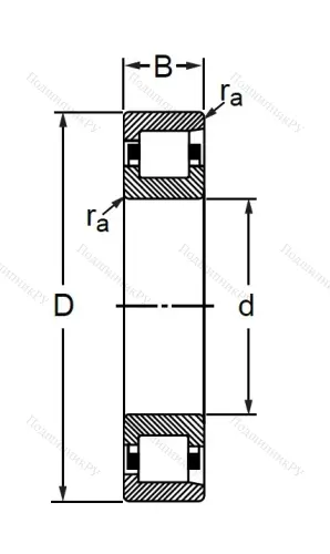 Цилиндрический роликовый подшипник 102208 (N 208 V) в Орле