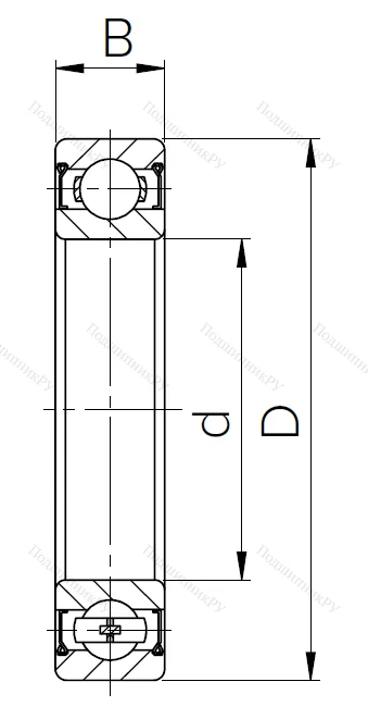 Шариковый однорядный подшипник 1000800 ZZ (61800 ZZ) в Орле