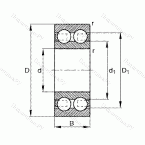Подшипник шариковый радиальный 4212-B-TVH от производителя  FAG Подшипник шариковый радиальный 4212-B-TVH от производителя  FAG
