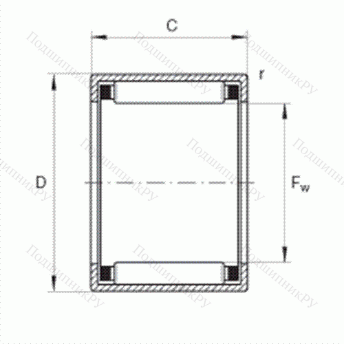 Подшипник роликовый игольчатый с одним наружным штампованным кольцом HK 2210