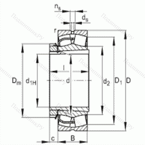 Подшипник роликовый самоустанавливающийся 22332-E 1-K + H 2332