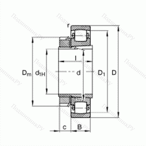 Подшипник роликовый однорядный сферический 20217-K-MB-C 3 + H 217