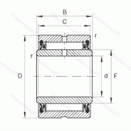 Подшипник роликовый игольчатый NA 4904-2RSR