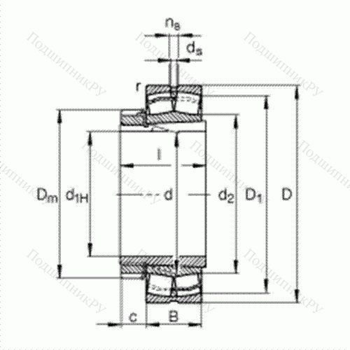 Подшипник роликовый самоустанавливающийся 21314-E 1-K + H 314